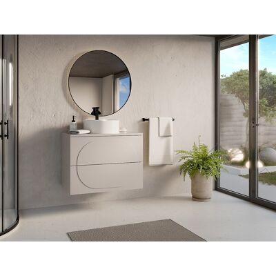 Unique Mueble bajo lavabo suspendido - Beige - 80 cm - VUTOMA Unique Mueble bajo lavabo suspendido - Beige - 80 cm - VUTOMA