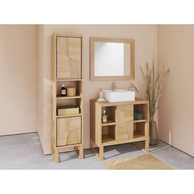 Unique Columna de baño con patas de teca con estantes - Alt. 180 cm - MATARAM Unique Columna de baño con patas de teca con estantes - Alt. 180 cm - MATARAM