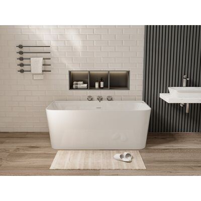 Unique Bañera semiempotrada rectangular - 216L - 150 x 75 x 60 cm - Blanco brillante - Acrílico - ATESA Unique Bañera semiempotrada rectangular - 216L - 150 x 75 x 60 cm - Blanco brillante - Acrílico - ATESA