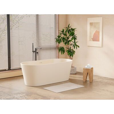 Unique Bañera exenta ovalada - 255L - 159 x 74 x 56 cm - Beige mate - Acrílico - LUZECA Unique Bañera exenta ovalada - 255L - 159 x 74 x 56 cm - Beige mate - Acrílico - LUZECA