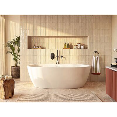 Unique Bañera semi-exenta blanca - 252 L - Acrílico - 170 x 80 x 58 cm - AMOSARI Unique Bañera semi-exenta blanca - 252 L - Acrílico - 170 x 80 x 58 cm - AMOSARI