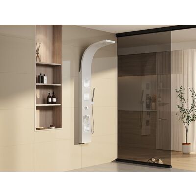 Unique Columna de ducha hidromasaje - Blanco Mate - 20 x 150 cm - TYRA Unique Columna de ducha hidromasaje - Blanco Mate - 20 x 150 cm - TYRA