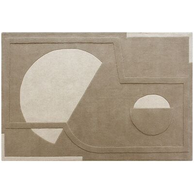 Unique Alfombra tufting en relieve 100% lana - 160 x 230 cm - Beige - 2000g/m² - SELUNIA Unique Alfombra tufting en relieve 100% lana - 160 x 230 cm - Beige - 2000g/m² - SELUNIA