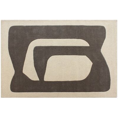 Unique Alfombra tufting 100% lana con motivos abstractos - 160 x 230 cm - Gris y blanco - 2400g/m² - AVOLTO Unique Alfombra tufting 100% lana con motivos abstractos - 160 x 230 cm - Gris y blanco - 2400g/m² - AVOLTO