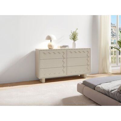 Unique Cómoda 6 cajones - MDF - Beige - ANEZA Unique Cómoda 6 cajones - MDF - Beige - ANEZA