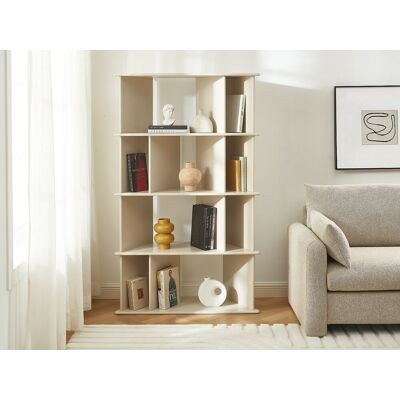 Unique Librería con 10 estantes en MDF - Beige - MORENCI Unique Librería con 10 estantes en MDF - Beige - MORENCI