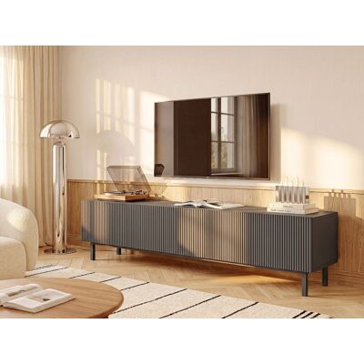 Unique Mueble TV con 2 puertas - Antracita - ZUMEYA Unique Mueble TV con 2 puertas - Antracita - ZUMEYA