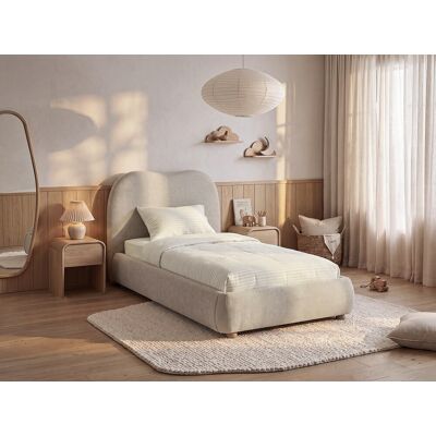Unique Canapé abatible 90 x 200 cm - Tela - beige - VANARI Unique Canapé abatible 90 x 200 cm - Tela - beige - VANARI
