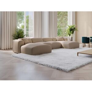 Maison Céphy Sofá Esquina Grande Beige Texturizado - Sofá Maison Céphy Sofá Esquina Grande Beige Texturizado - Sofá