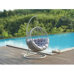 Unique Sillón colgante de resina trenzada - Gris - BONTOC de MYLIA Unique Sillón colgante de resina trenzada - Gris - BONTOC de MYLIA