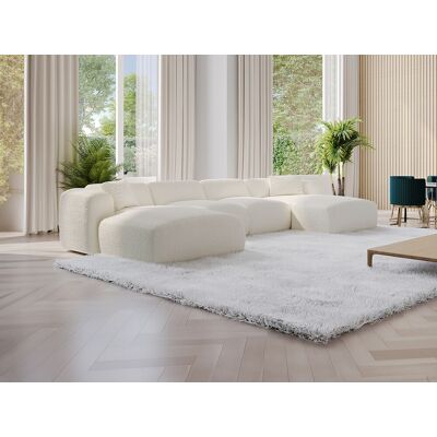 Maison Céphy POGNI Sofá Esquinero Panorámico Blanco para 7 Personas - Sofá Maison Céphy POGNI Sofá Esquinero Panorámico Blanco para 7 Personas - Sofá