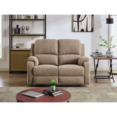 Unique Sofá 2 plazas reclinable de microfibra color topo BRODY Unique Sofá 2 plazas reclinable de microfibra color topo BRODY