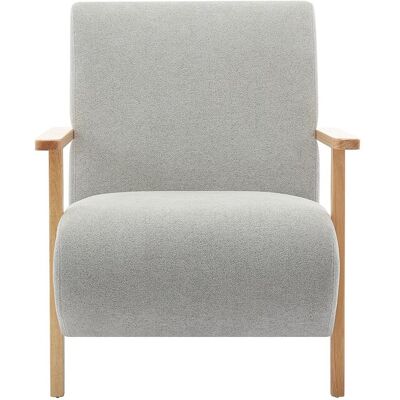 Unique Sillón de tela gris y madera JULOMO Unique Sillón de tela gris y madera JULOMO