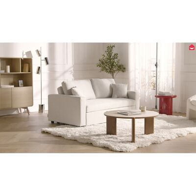 Unique Sofá cama de 3 plazas de tela - Beige - INIZOR Unique Sofá cama de 3 plazas de tela - Beige - INIZOR