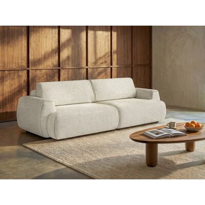 Unique Sofá cama de 4 plazas en tela jaspeada beige MONELIA Unique Sofá cama de 4 plazas en tela jaspeada beige MONELIA
