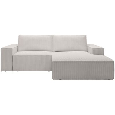 Unique Pequeño sofá rinconera derecha de pana beige AMELIA Unique Pequeño sofá rinconera derecha de pana beige AMELIA
