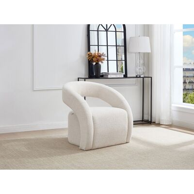 Unique Sillón en tejido de chenilla beige LUCIOTA Unique Sillón en tejido de chenilla beige LUCIOTA