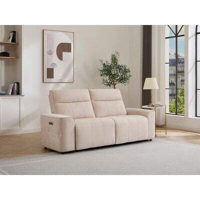 Unique Sofá 3 plazas relax eléctrico en chenilla beige SCAMOCO Unique Sofá 3 plazas relax eléctrico en chenilla beige SCAMOCO