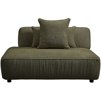 Unique Chaiselongue izquierda en tela bouclé verde caqui LELACO Unique Chaiselongue izquierda en tela bouclé verde caqui LELACO