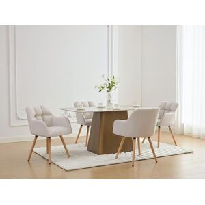 Unique Conjunto de 2 sillas con reposabrazos - Tela y madera de haya - Beige - PEGA de Pascal MORABITO Unique Conjunto de 2 sillas con reposabrazos - Tela y madera de haya - Beige - PEGA de Pascal MORABITO