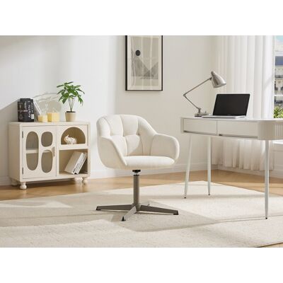 Unique Silla de oficina en tela texturizada - Crema y beige - LANCIEGA Unique Silla de oficina en tela texturizada - Crema y beige - LANCIEGA