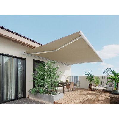 Unique Toldo motorizado con LEDs y cofre integrado 5 x 3,5 m - lona acrílica beige - GALAXA Unique Toldo motorizado con LEDs y cofre integrado 5 x 3,5 m - lona acrílica beige - GALAXA