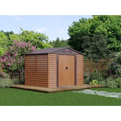 Unique Caseta de jardín metálica en acero galvanizado efecto madera - 6,62 m² - ARSEGO Unique Caseta de jardín metálica en acero galvanizado efecto madera - 6,62 m² - ARSEGO