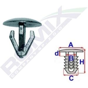 Juego de clips de sujeción ROMIX B22086 MAZDA, TOYOTA Juego de clips de sujeción ROMIX B22086 MAZDA, TOYOTA