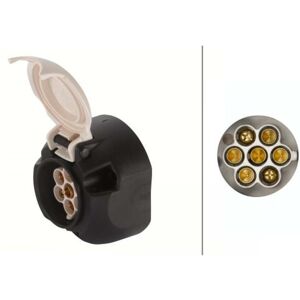 Hella Zócalo eléctrico de bronce 12V de 7 pines - Enchufe eléctrico Hella Zócalo eléctrico de bronce 12V de 7 pines - Enchufe eléctrico