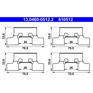 Set de Pastillas de Freno ATE Modelo 13.0460-0512.2 para Jaguar S-Type y XJ Set de Pastillas de Freno ATE Modelo 13.0460-0512.2 para Jaguar S-Type y XJ