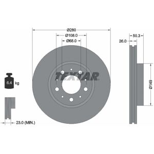 TEXTAR Volvo XC70 V70 S70 Disco de Freno Ventilado - Disco de Freno TEXTAR Volvo XC70 V70 S70 Disco de Freno Ventilado - Disco de Freno