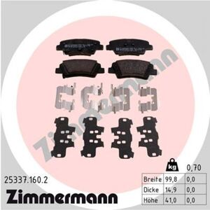 Juego de pastillas ZIMMERMANN 25337.160.2 Juego de pastillas ZIMMERMANN 25337.160.2