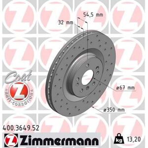 Disco de freno ZIMMERMANN 400.3649.52 Disco de freno ZIMMERMANN 400.3649.52