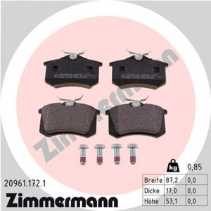 Juego de pastillas ZIMMERMANN 20961.172.1 Juego de pastillas ZIMMERMANN 20961.172.1