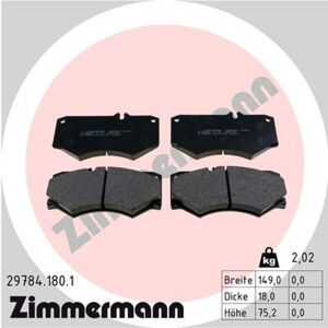 Juego de pastillas ZIMMERMANN 29784.180.1 Juego de pastillas ZIMMERMANN 29784.180.1