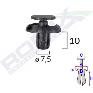 Juego de clips de sujeción ROMIX B22628 MITSUBISHI, TOYOTA Juego de clips de sujeción ROMIX B22628 MITSUBISHI, TOYOTA