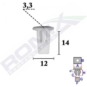 ROMIX C70334 Clip - Sujetador de tapicería para coche ROMIX C70334 Clip - Sujetador de tapicería para coche