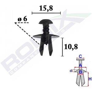 ROMIX C70354 Clip para tapicería - Clip ROMIX C70354 Clip para tapicería - Clip