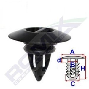 ROMIX Sujetadores de moldura de carrocería - Pack de 5 ROMIX Sujetadores de moldura de carrocería - Pack de 5
