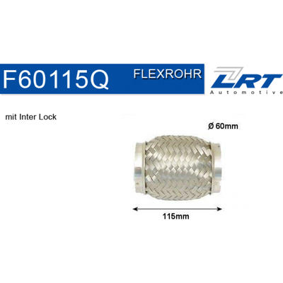 Tubo flexible de escape LRT F60115Q - Diseño flexible, 60,5x115mm, para BMW, MINI, Mercedes Tubo flexible de escape LRT F60115Q - Diseño flexible, 60,5x115mm, para BMW, MINI, Mercedes