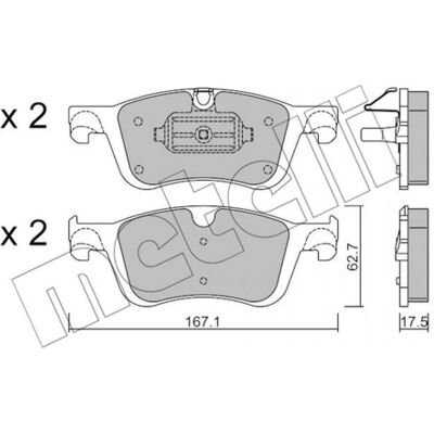 METELLI Modelo 22-1365-1 Juego de Pastillas de Freno para Mercedes, Nissan, Renault - Sistema de Freno METELLI Modelo 22-1365-1 Juego de Pastillas de Freno para Mercedes, Nissan, Renault - Sistema de Freno