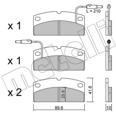 Conjunto de Pastillas de Freno METELLI 22-1231-0 - Indicador de Desgaste - para AIXAM, Microcar Conjunto de Pastillas de Freno METELLI 22-1231-0 - Indicador de Desgaste - para AIXAM, Microcar