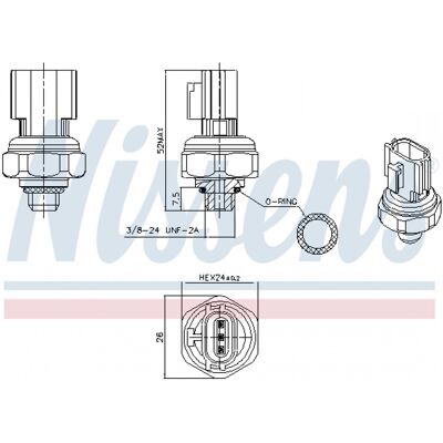 NISSENS 301077 Presostato de Aire acondicionado - Presostato de Aire acondicionado NISSENS 301077 Presostato de Aire acondicionado - Presostato de Aire acondicionado