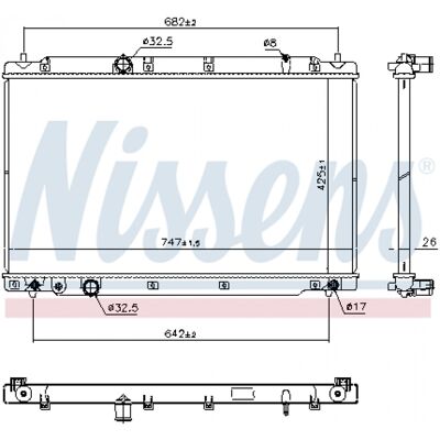 Radiador de aluminio NISSENS 606298 - Sistema de refrigeración Radiador de aluminio NISSENS 606298 - Sistema de refrigeración