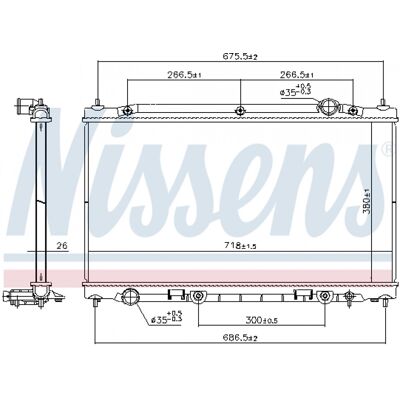 NISSENS 686805 Radiador de aluminio - Sistema de enfriamiento NISSENS 686805 Radiador de aluminio - Sistema de enfriamiento