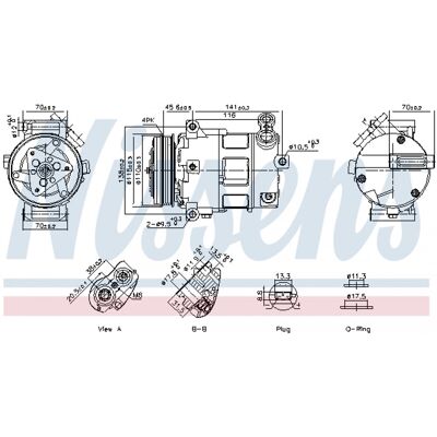 Compresor de aire acondicionado NISSENS 891152 - Pieza de vehículo Compresor de aire acondicionado NISSENS 891152 - Pieza de vehículo