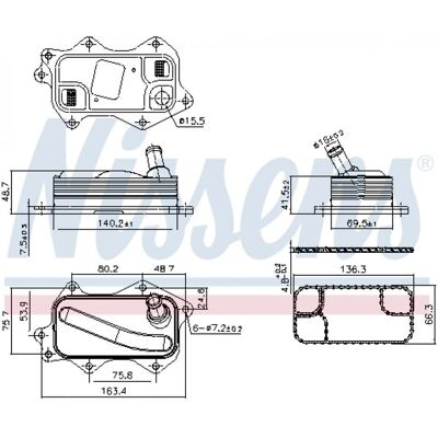 NISSENS 91380 Enfriador de aceite por agua - Jeep Wrangler IV NISSENS 91380 Enfriador de aceite por agua - Jeep Wrangler IV