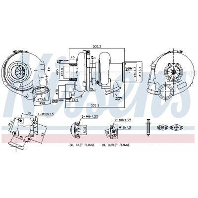 NISSENS 93788 Turboalimentador - Gas de escape, refrigerado por aceite, MAN TGA NISSENS 93788 Turboalimentador - Gas de escape, refrigerado por aceite, MAN TGA