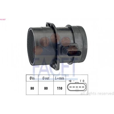 FACET Modelo 10.1357 Sensor de Masa de Aire - Sensor de masa de aire para Audi, VW, Seat, Skoda FACET Modelo 10.1357 Sensor de Masa de Aire - Sensor de masa de aire para Audi, VW, Seat, Skoda
