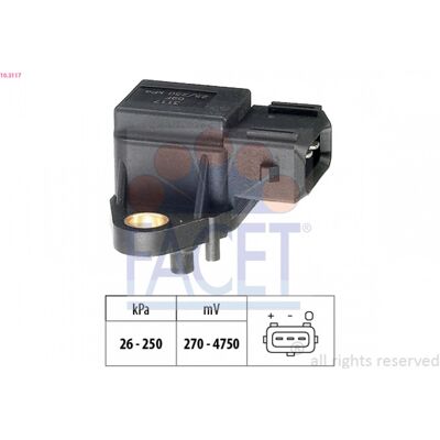 FACET 10.3117 - Sensor de presión barométrica - Equivalente OE para BMW, Land Rover, Rover, Opel, MG FACET 10.3117 - Sensor de presión barométrica - Equivalente OE para BMW, Land Rover, Rover, Opel, MG